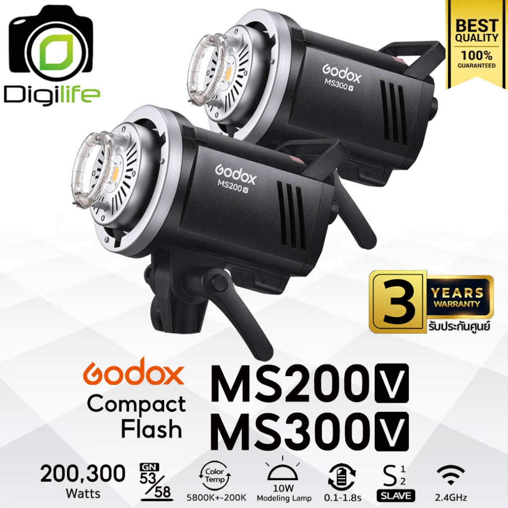 Godox Flash MS200V, MS300V - 5800K - Bowen Mount - รับประกันศูนย์ Godox Thailand