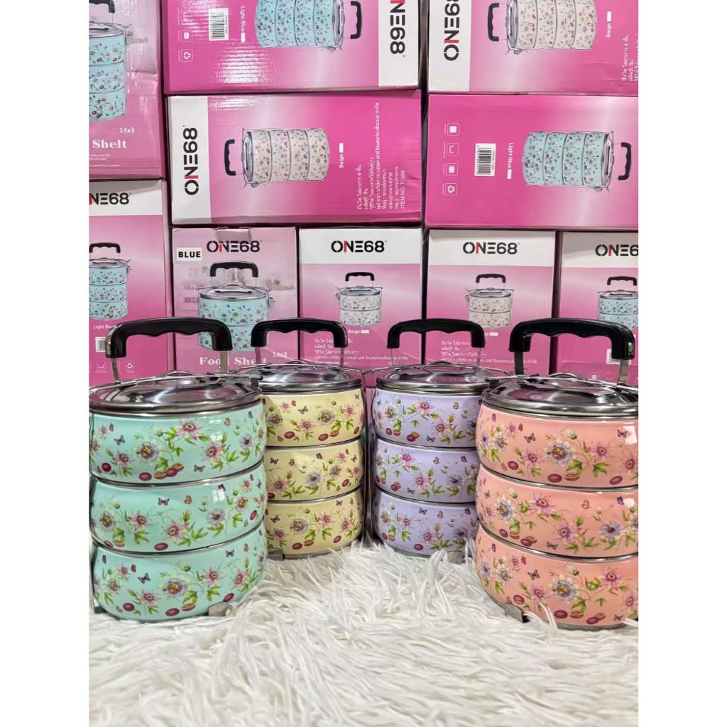 ปิ่นโต สวย น่ารัก 3 ชั้น 14*3 1503 ขนาด 14x3 รหัส 1503 ดีไซน์น่ารักเฉพาะรุ่นนี้