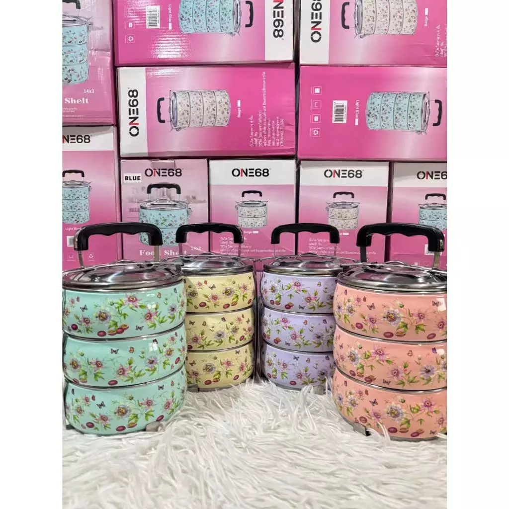 ปิ่นโต สวย น่ารัก 3 ชั้น 14*3 1503 ขนาด 14x3 รหัส 1503 ดีไซน์น่ารักเฉพาะรุ่นนี้
