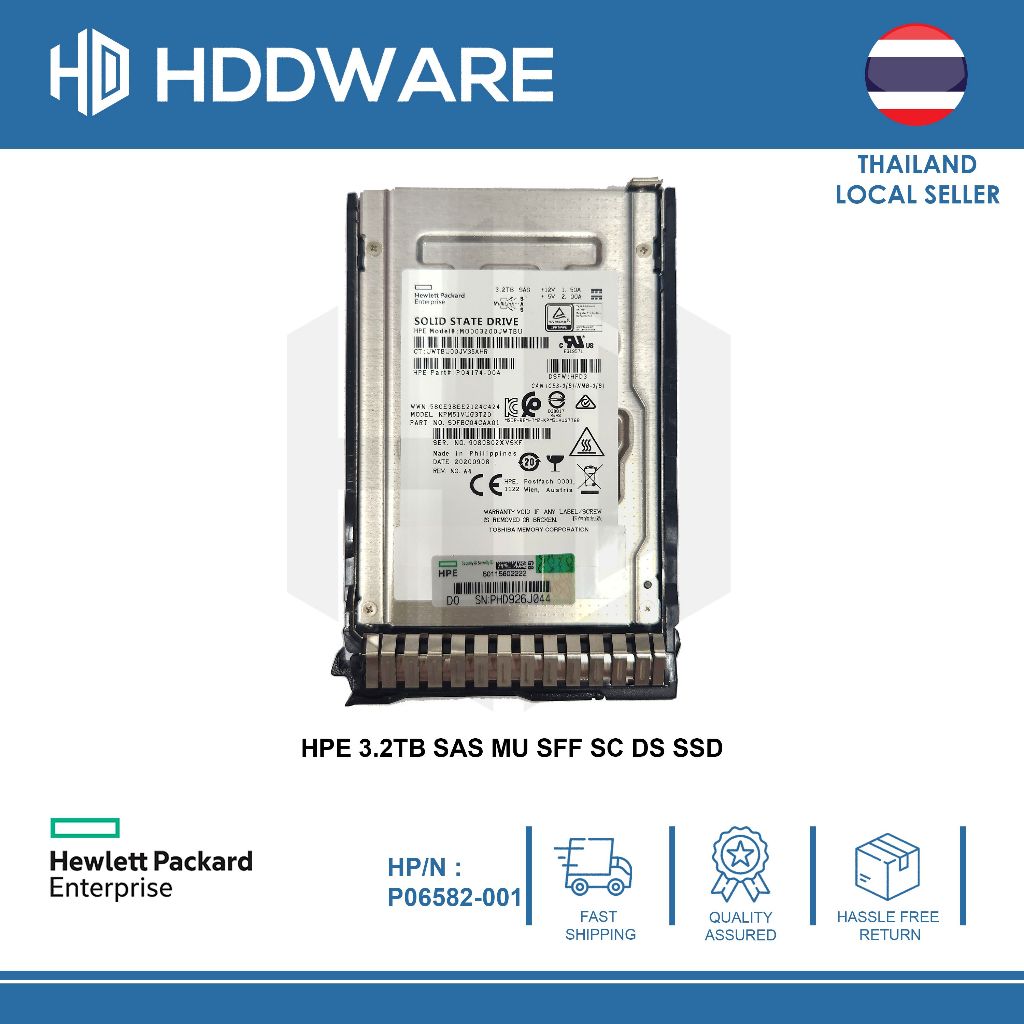 HPE 3.2TB SAS 2.5" 12G MU SFF SC DS SSD // P06582-001 // P04537-B21 // KPM51VUG3T20