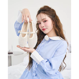 CCS - รองเท้ารัดส้นตาข่าย รุ่น Milk Puff ตัวสายปรับระดับได้ สวมใส่ง่าย ใส่สบาย เดินได้ทั้งวัน (8365-5)