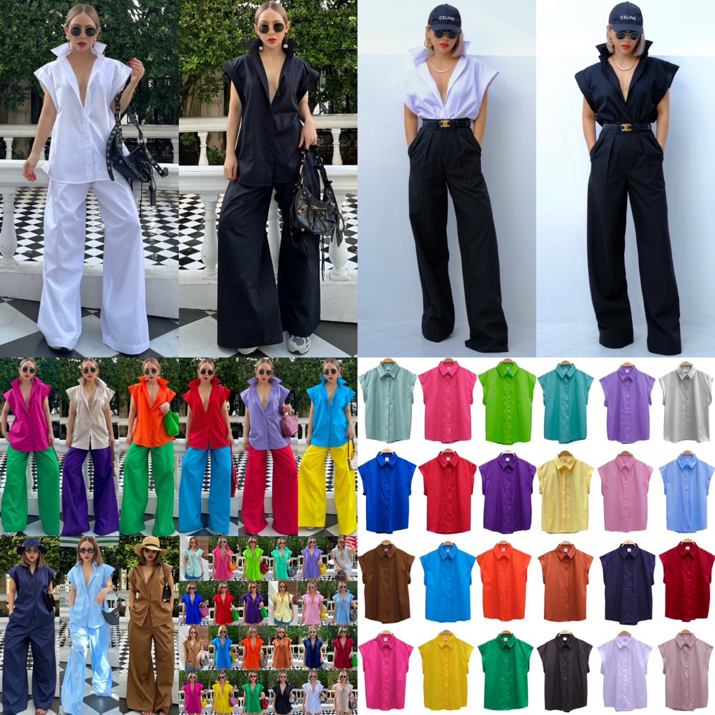 Bright by Aruna:Shirt:เชิ้ตแขนพับเบิ้ล 24สี