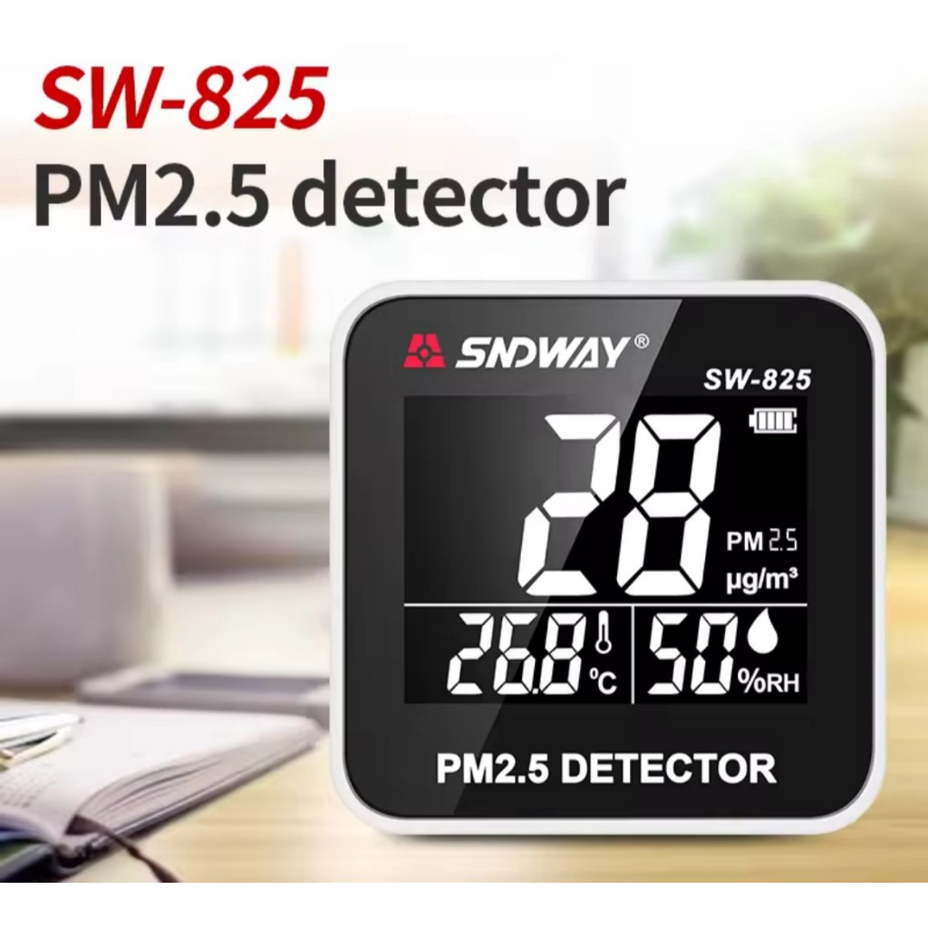 จัดส่งทันที SNDWAY PM2.5 Detector เครื่องวัดปริมาณฝุ่น 3in1 มี Sensor วัดค่า PM2.5 วัดอุณหภูมิ วัดคว