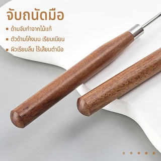 Nawoelite อุปกรณ์ทำเล็บ tools จานสี แท่งผสมสีเล็บสแตนเลส มีดถ่างสีมืออาชีพ ด้ามจับไม้แบบผสม แท่งผสมเจลเล็บ