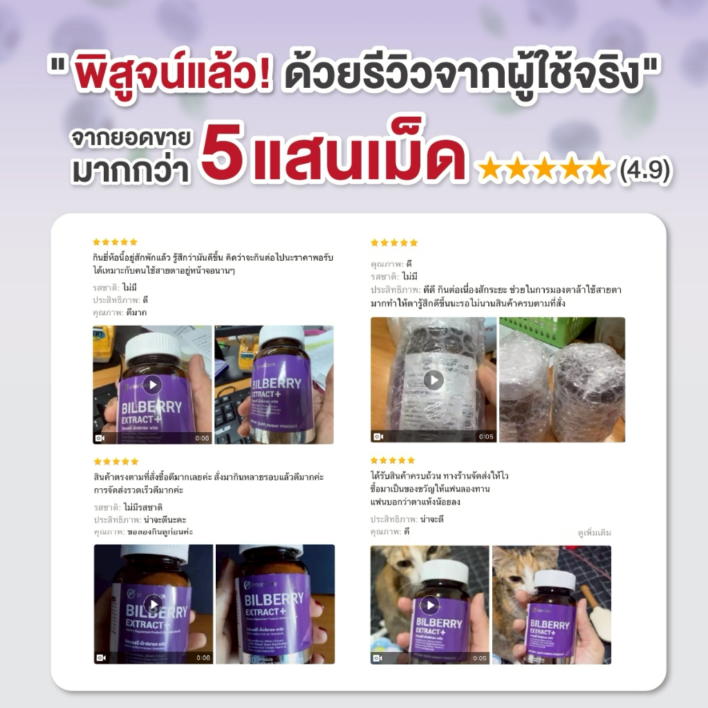 InterCare Bilberry extrac สกัดจากบิลเบอร์รี่และลูทีน บำรุงสายตา ช่วยในการมองเห็น ลดอาการตาแห้ง - รูปที่ 4