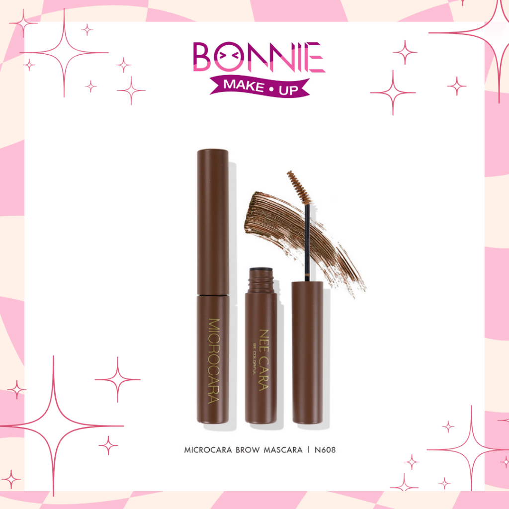 นีคาร่า N608 มาสคาร่าคิ้ว มาสคาร่าสี ที่ปัดคิ้ว ของแท้100% NEE CARA MICROCARA BROW MASCARA