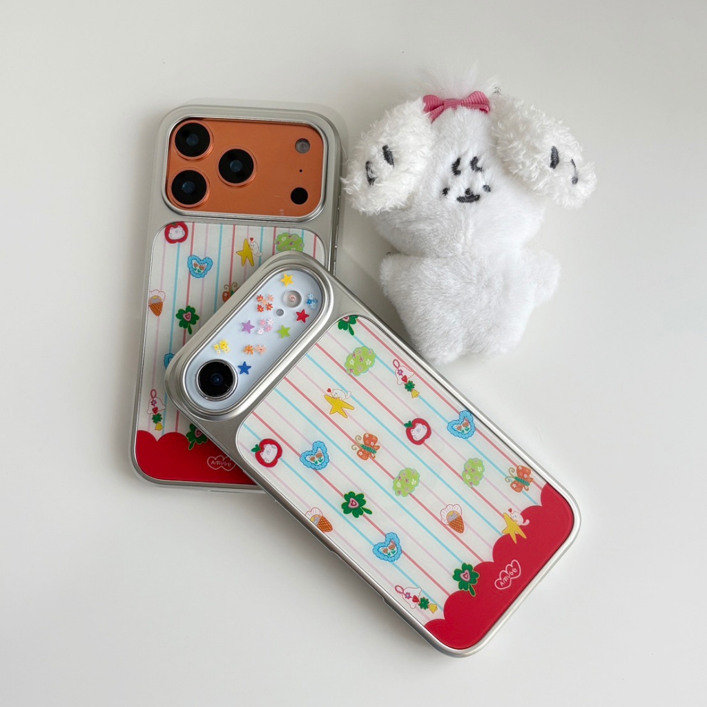 *อ่านภาพ2ก่อนสั่งซื้อนะคะ*amuse stuff-meow lucky case  เคสทึบมีแม่เหล็กขอบเงินลายน้องแมว🍀