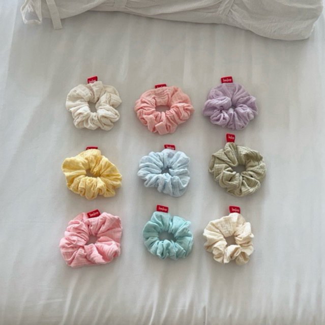 imjoy scrunchie 🫧✨🍓 ยางมัดผมน่ารักๆ ยางมัดผมสีสันสดใส ยางผ้ามัดผม