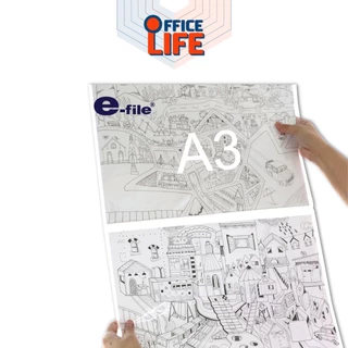 E-File (อี-ไฟล์) แฟ้มเก็บเอกสาร แฟ้มสะสมผลงาน เก็บโปสเตอร์ ใส่โปสเตอร์คอนเสิร์ต รุ่น 750A ขนาด A3 / A2 (1 เล่ม)