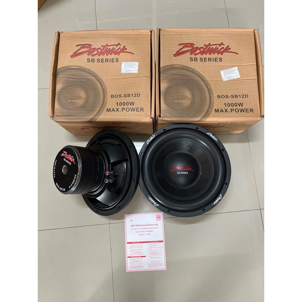 คู่ละ 2395บาท ลำโพงเบส 12นิ้ว Bostwick แม่เหล็ก3ก้อนวอย3นิ้วรุ่นBOS-SB12Dลำโพงเบสติดรถยนต์