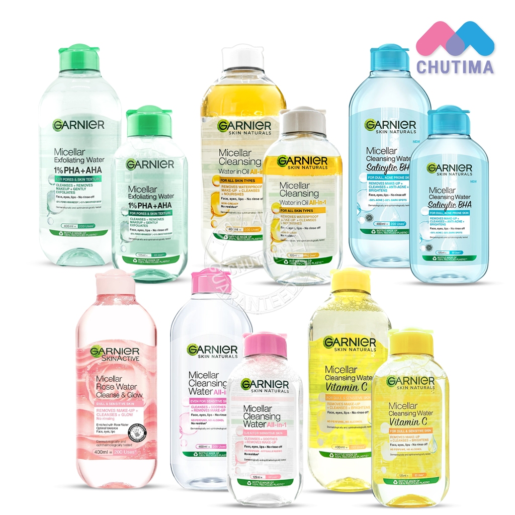ล้างเครื่องสำอาง การ์นิเย่ ไมเซล่า คลีนซิ่ง วอเตอร์ Garnier Micellar Cleansing Water 125/400 ml.