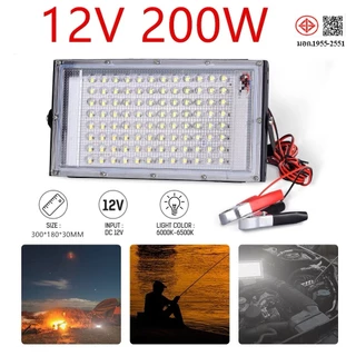 สปอตไลท์ ไฟสว่าง Spotlight LED 100W/150W/200W DC 12V-85V (ใช้ไฟ12V-85V) IP65 แสงขาว/แสงเหลือง สายยาว2เมตร