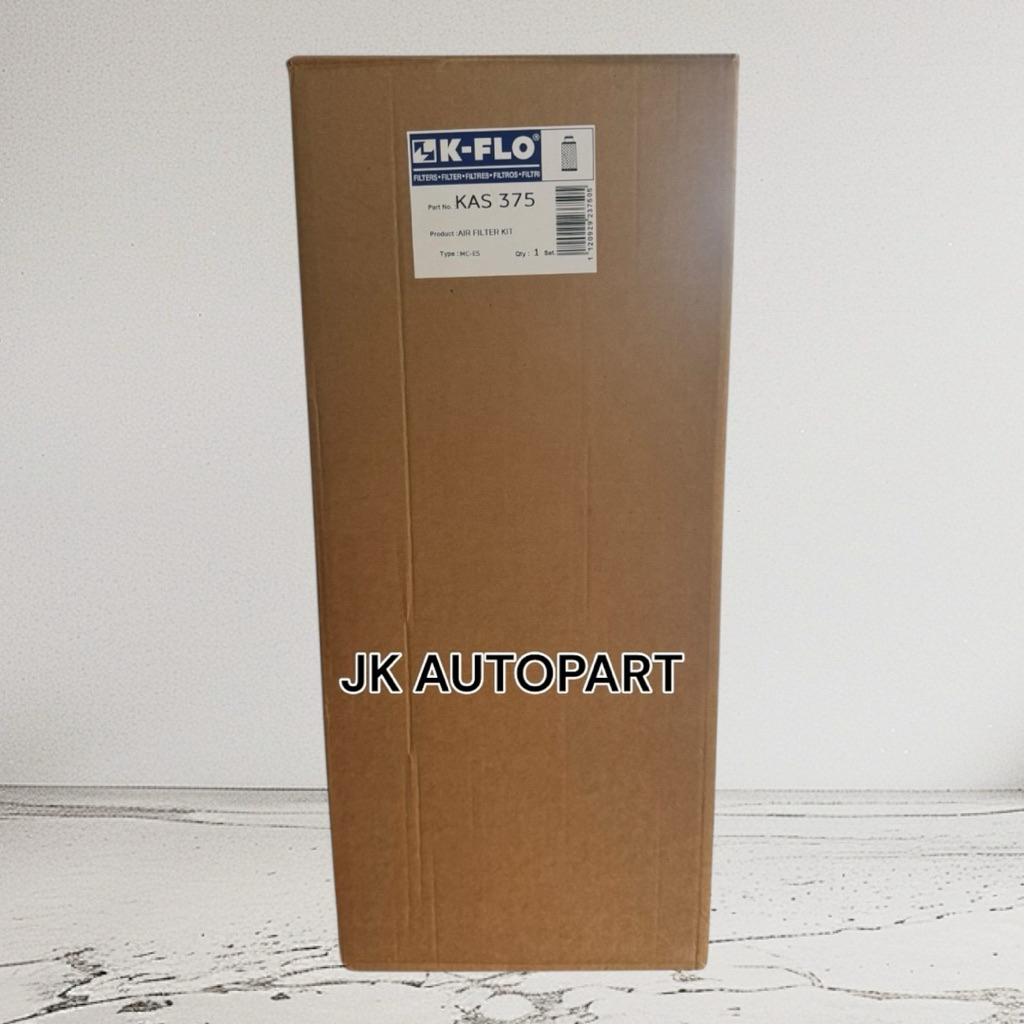 K-FLO แท้ๆ กรองอากาศเครื่องปั้มลม นอก+ใน KAS375 (KAS-375) COMPRESSER รูใน 6นิ้ว กว้าง 9.5นิ้ว สูง 21