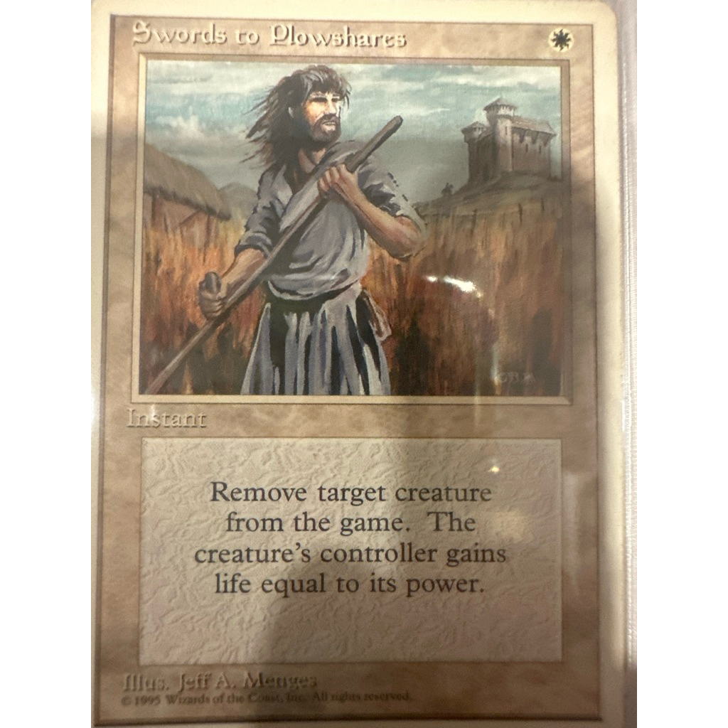 Swords to Plowshares สภาพ EX การ์ด Magic The Gathering ของแท้ จากชุด 4th