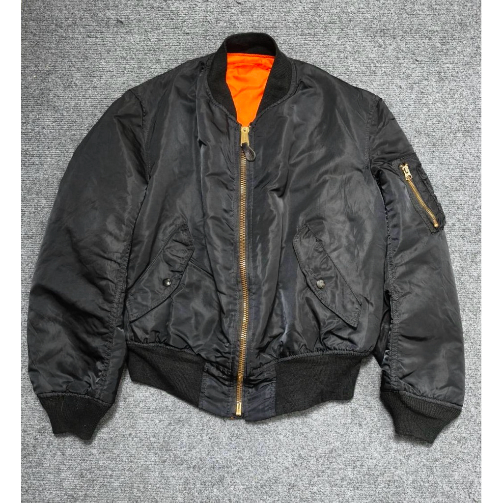 80 ma-1 bomber reversible  jacket  alpha.. made in usa