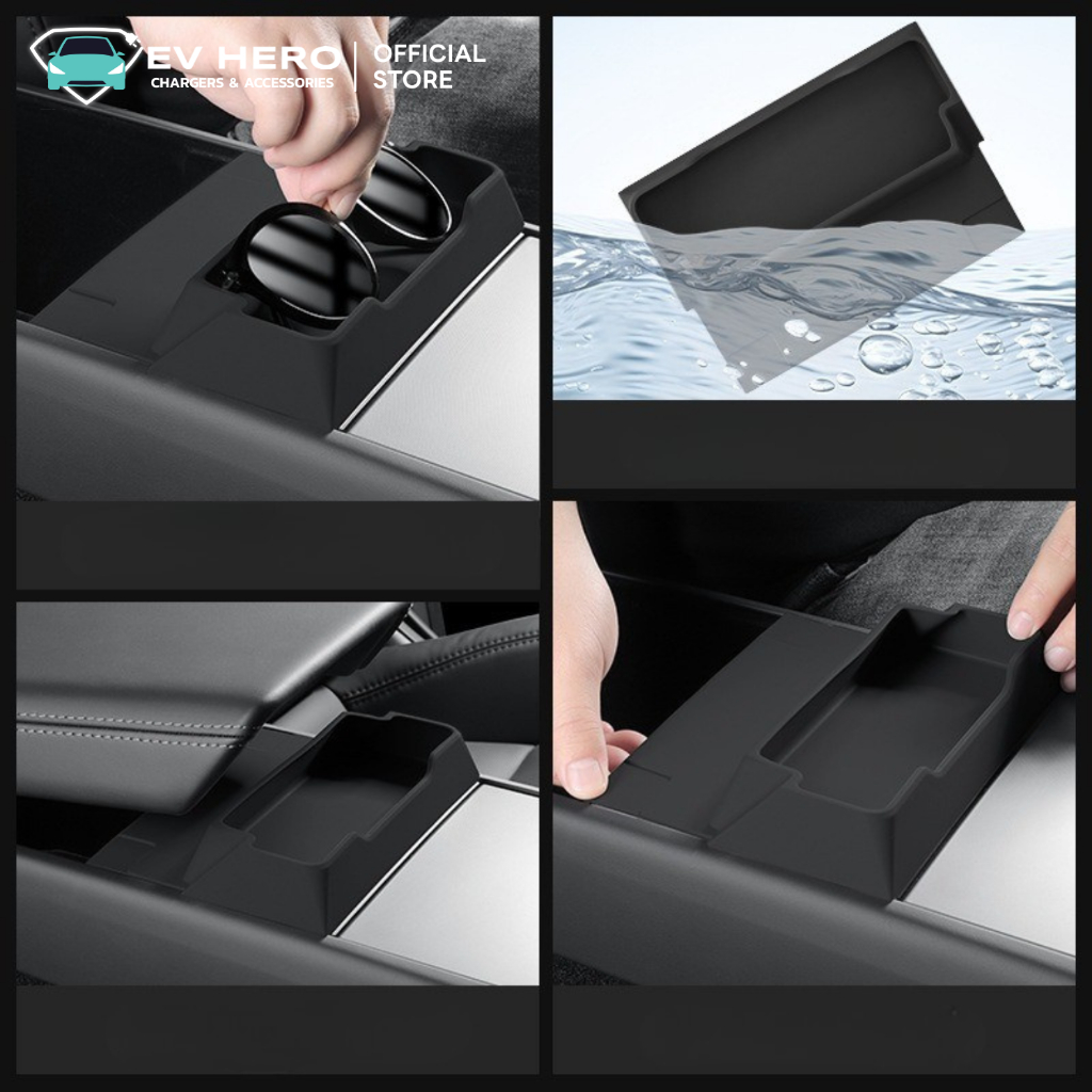 EV HERO Tesla ที่ใส่ของบริเวณที่พักแขนด้านหน้า Center Console Organizer Model Y/ YL/ Model 3 ราคา ถูกที่สุด ดีลบีเคเค แกลเลอรีภาพที่ 6