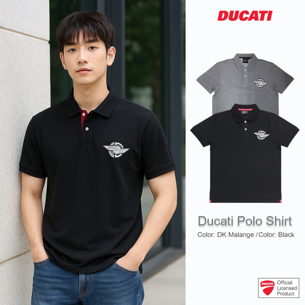 DUCATI POLO เสื้อโปโลดูคาติ DCT52 014 สีดำ