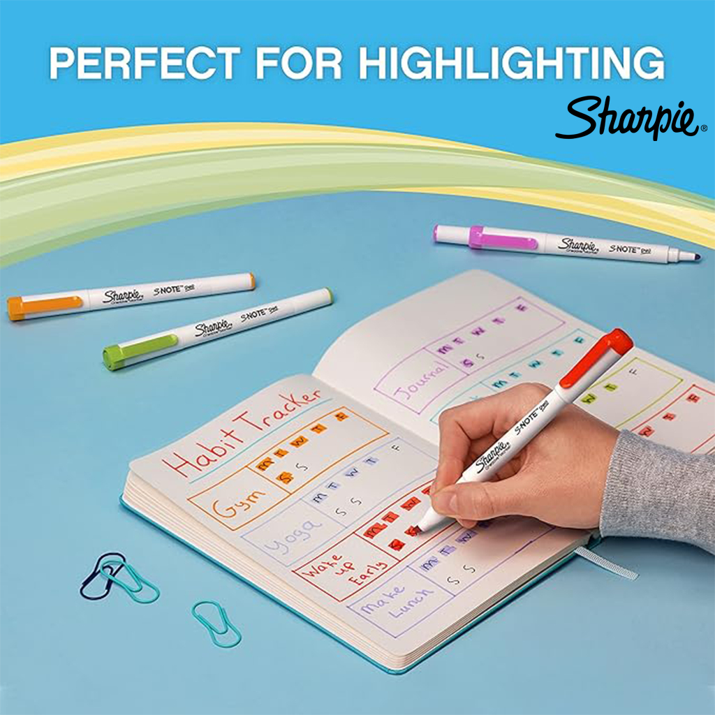 Sharpie S-Note ปากกาชาร์ปี้ ดูโอ ไฮไลท์ 2in1 *แพ็ค 16 ด้าม* Sharpie S-Note Duo Twin Tip — صورة 2
