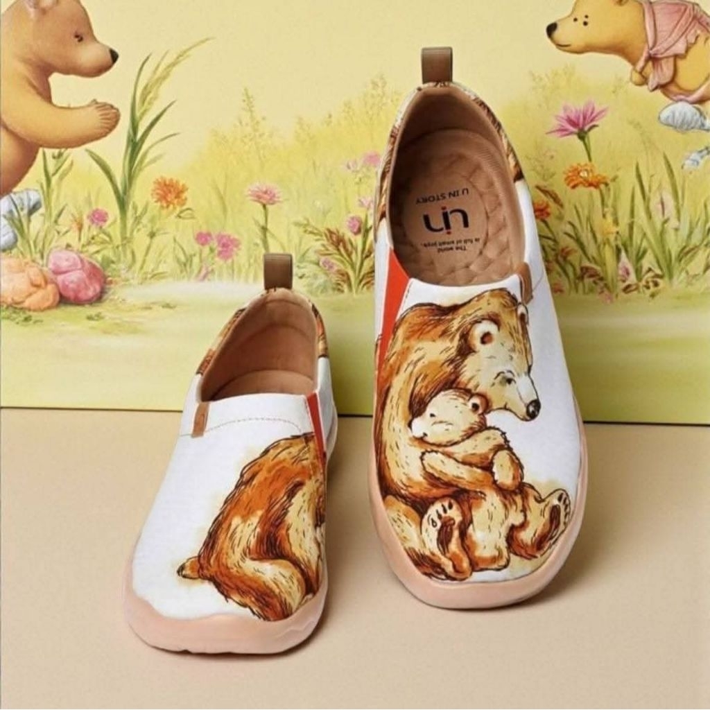 UIN fashion retro sports art casual sneakers travel shoes SOMETHING SWEET Artist Paint Women Leather