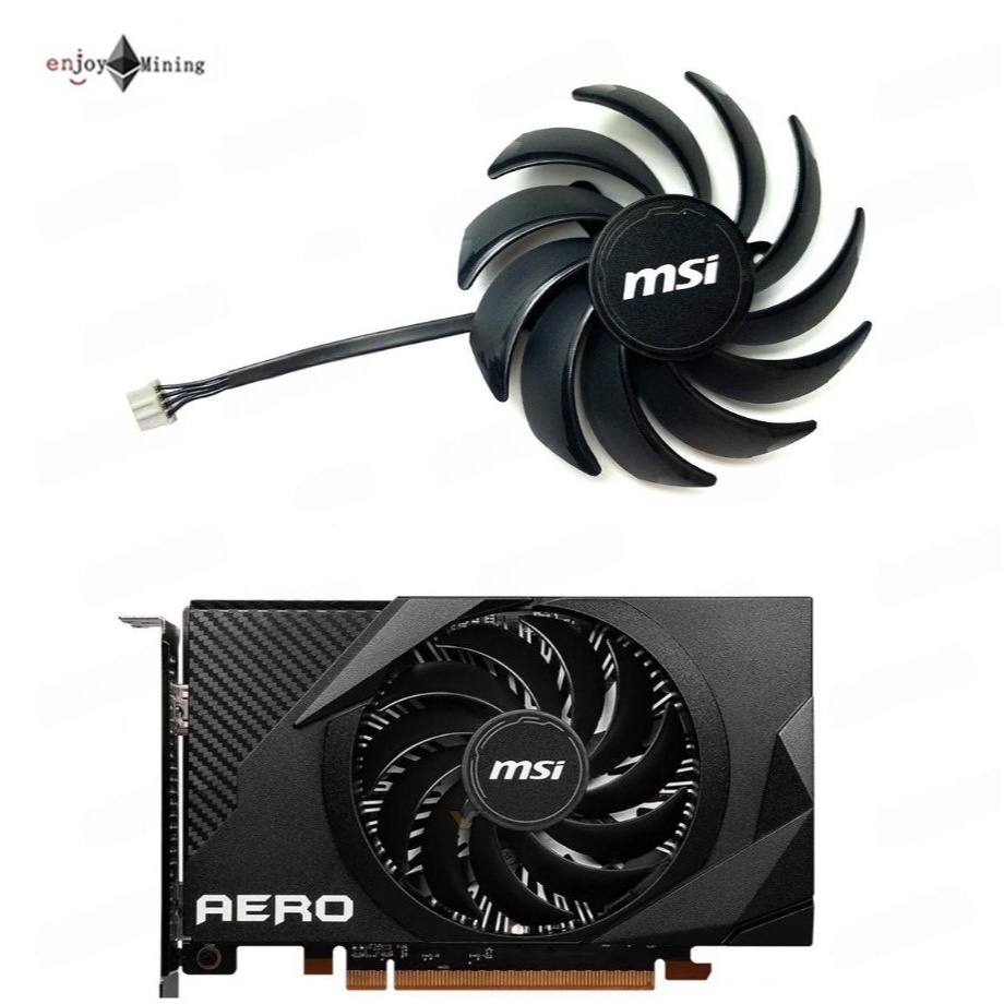 พัดลมการ์ดจอ MSI Radeon RX 6400 4GB AERO ITX Graphics Card Cooling Fan PLA09215S12H