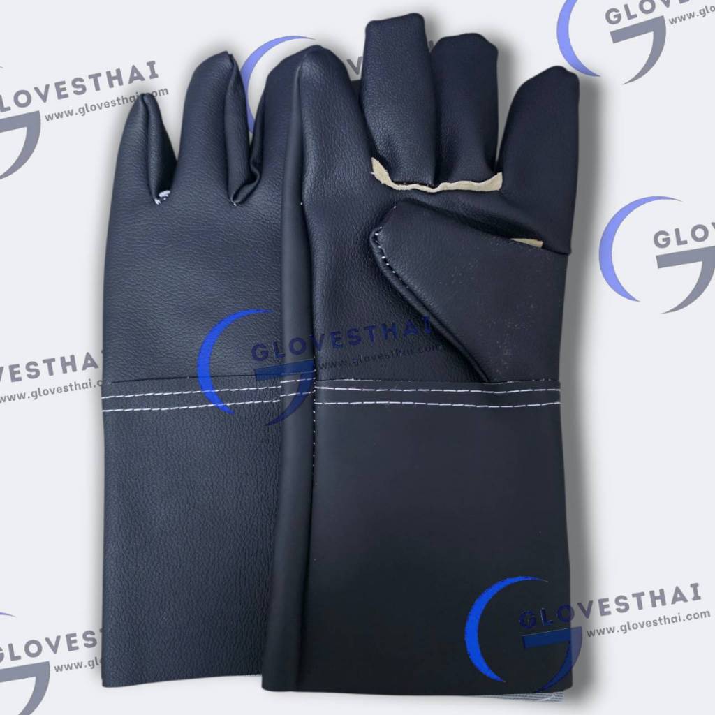 ถุงมือหนัง PVC ล้วน แบบยาว ความยาว 12นิ้ว รุ่น BY1201 ( จำนวน 1 คู่ ) สวมใส่ป้องกันมือขณะทำงาน กันบาดเฉือน กันลื่น กันคว