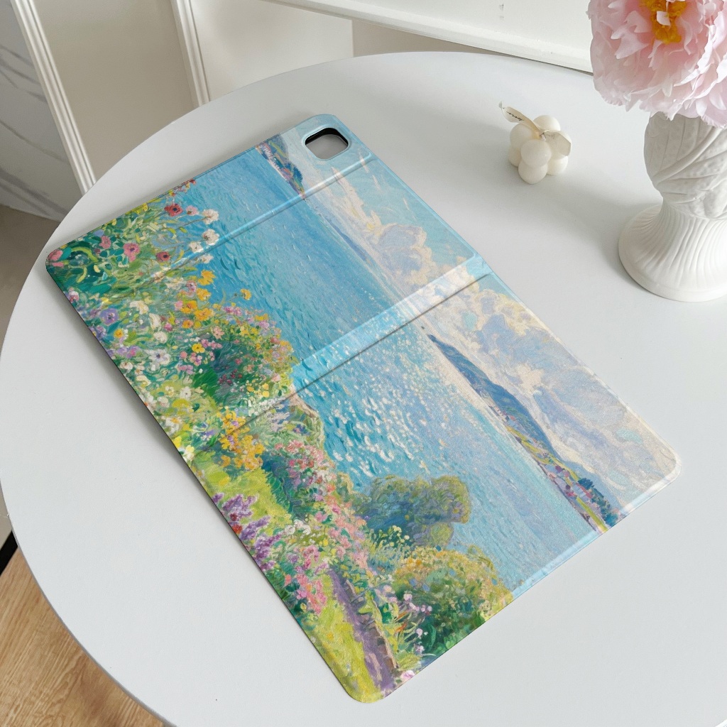 🚀จัดส่งทันที🚀เคสไอแพด ocean Gen9 Pro13 2024 Air7/6 11 Pro11 Gen11 จิตรกรรม เคสiPad Gen6/5 9.7 Mini7