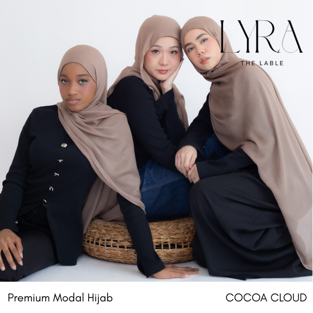 Lyra the Lable Premium Modal Hijab set in COCOA CLOUD ไลร่า พรีเมียมโมดัลฮิญาบเซ็ตคู่อินเนอร์
