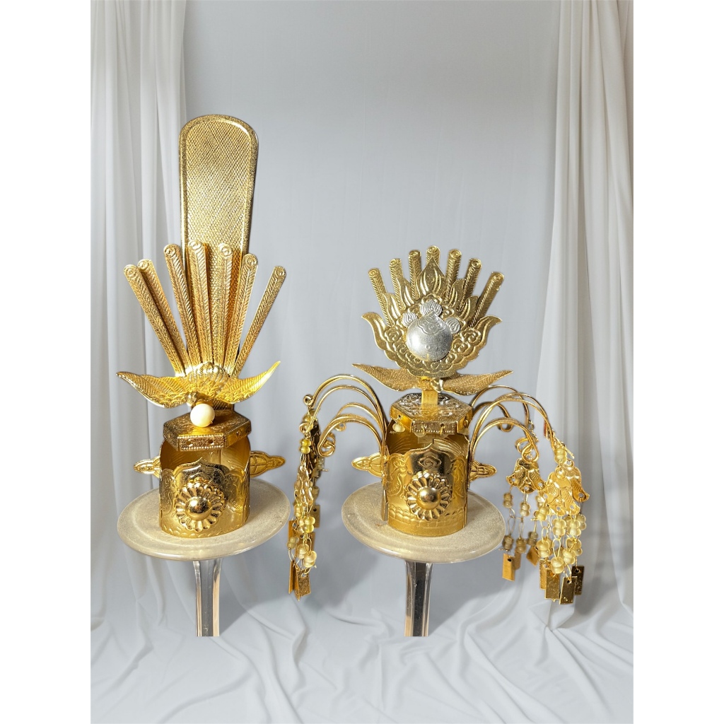 มงกุฎจำลองจักรพรรดิญี่ปุ่น งานโลหะทอง 24 kGP (ชุบทองคำ 24 กะรัต) ตุ๊กตาฮินะ "เอโบชิ" และ "เทนคัง"