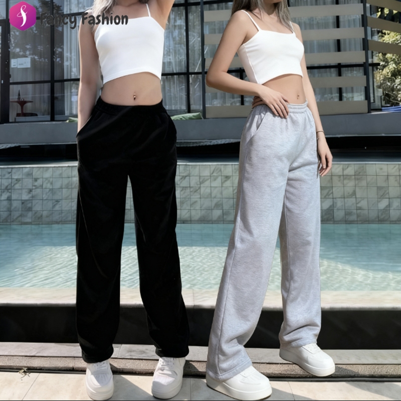 Fancy Fashion กางเกงลำลองสตรี กางเกงวอร์ม ายกางเกงขายา เอวสูงเพื่อแสดงความผอม 3 