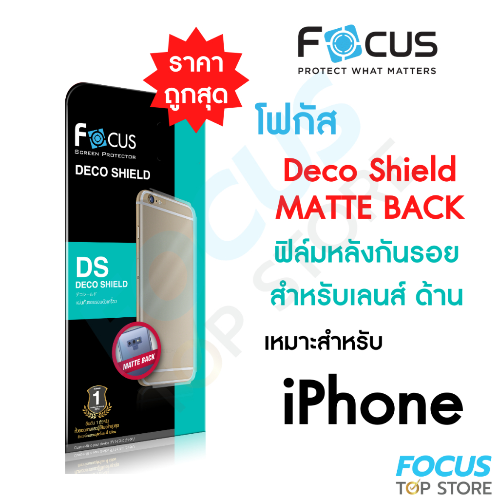 Focus DS Matte สำหรับ iPhone 17 Pro 17 Pro Max ฟิล์มหลังกันรอย สำหรับเลนส์ ด้าน