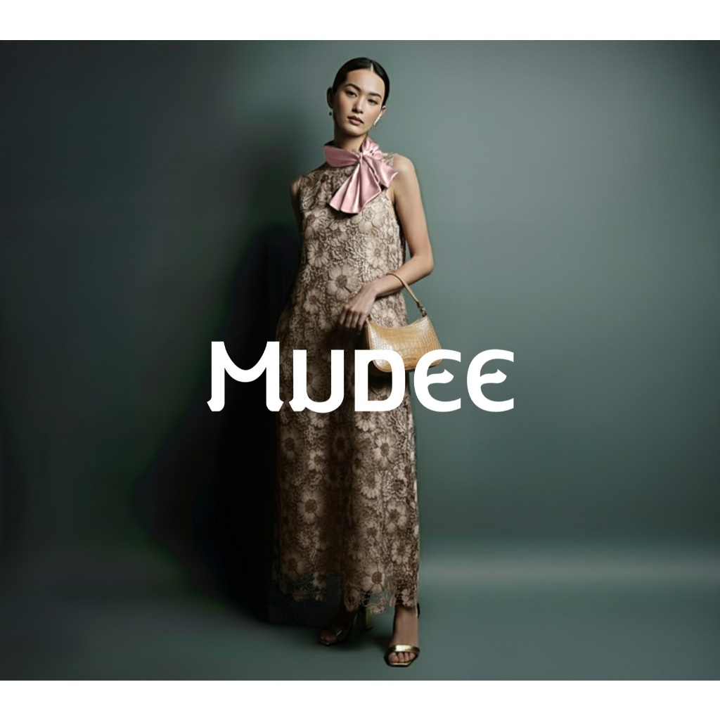 MUDEE เดรสลูกไม้ แขนกุด ผ้าคอตตอน Cotton lace dress