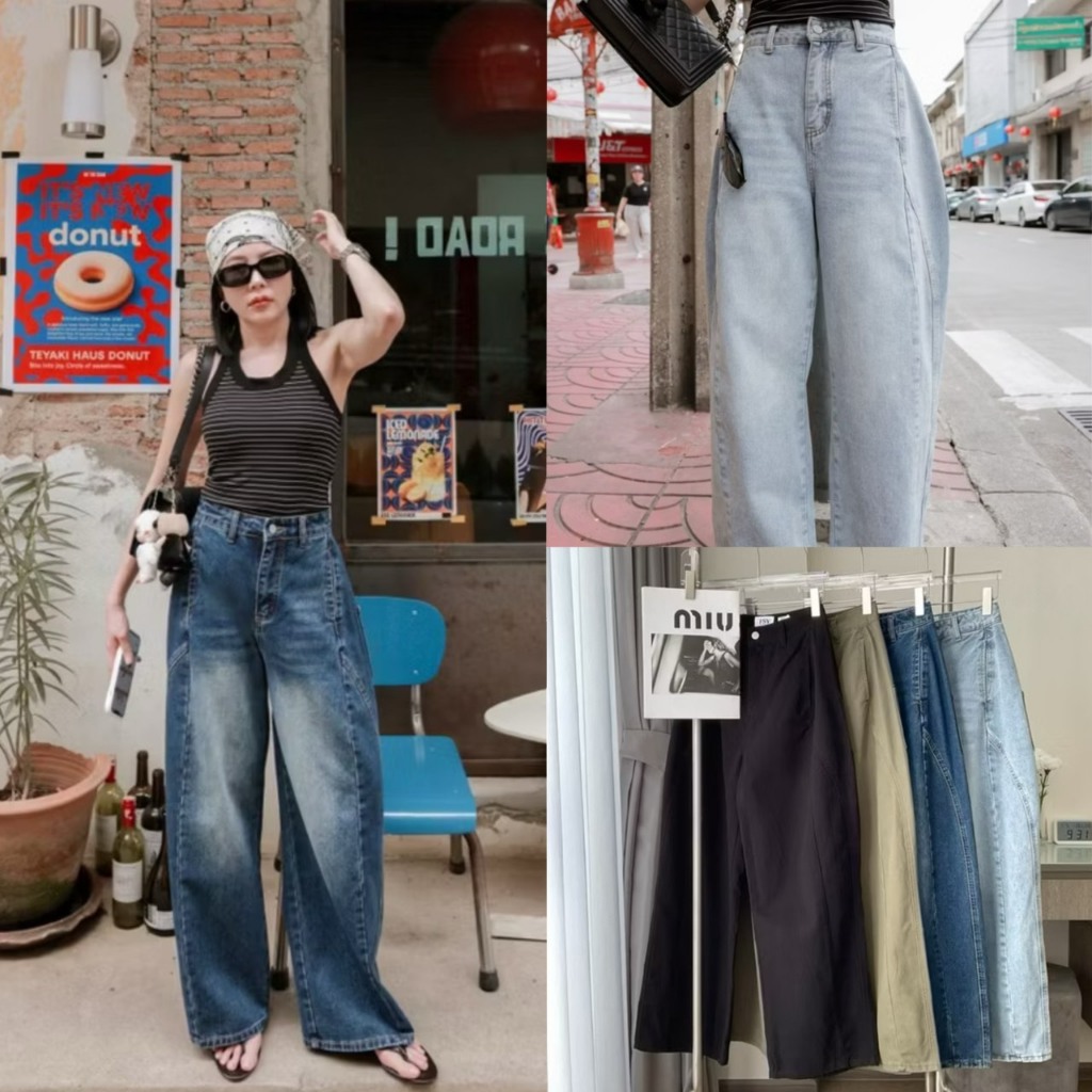 61801 Barrel Jeans กางเกงยีนส์ทรงบาเรล งานป้าย fsy