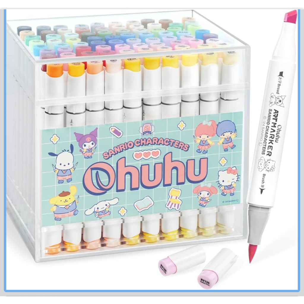 จัดส่งตรงถึงญี่ปุ่น ปากกามาร์คเกอร์ Ohuhu Illustration Markers, ชนิดพู่กัน, 80 สี, ปากกามาร์คเกอร์ 8