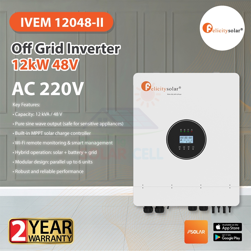 Felicity Inverter Off-grid รุ่น IVEM12048 AC-220V Built in MPPT Built-in Wi-Fi