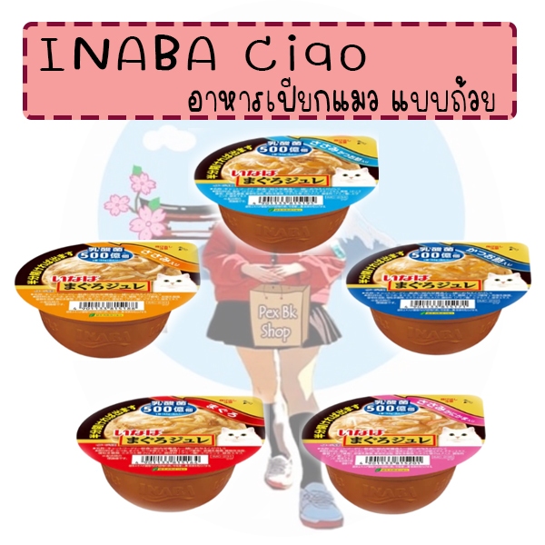 6 ถ้วย INABA Ciao อาหารเปียกแมว แบบถ้วย ซอฟต์เจลลี่ ขนาด 65g
