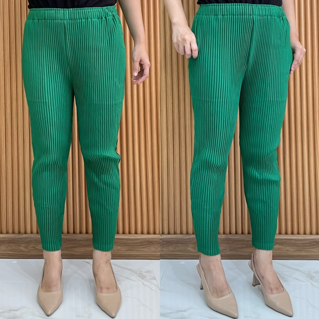 PleatByNisa A788 (กางเกงขาเดฟ) อัดพลีทผ้าพรีเมียม เนื้อผ้าคุณภาพ Polyester100%