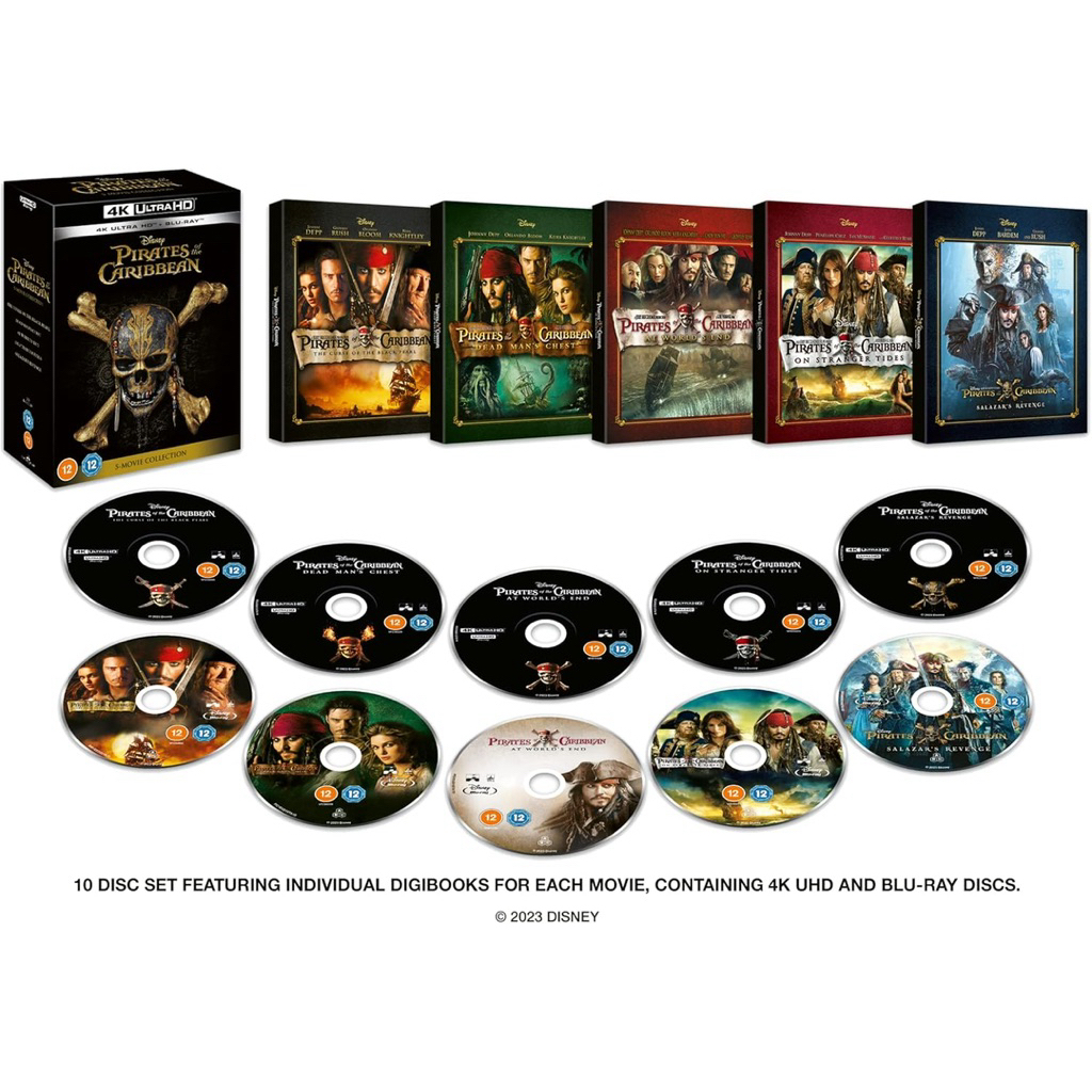 [กรุณาทักแชทก่อนซื้อ] Pirates of the Caribbean: 5-Movie Collection (4K + Blu-ray)