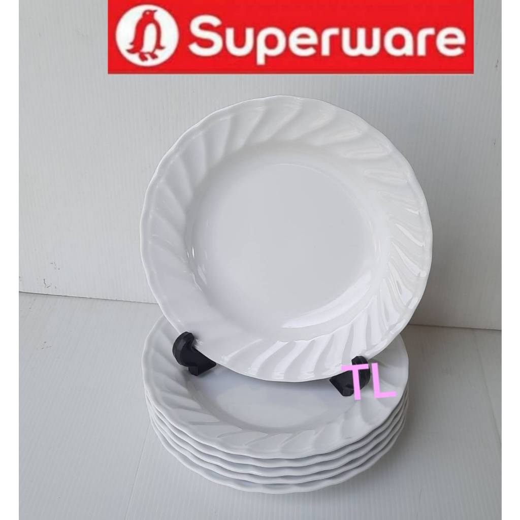 จานทรงลึก 8นิ้ว 6ชิ้น สีขาวครีมขอบหยัก ซุปเปอร์แวร์เกรดA เมลามีน100%