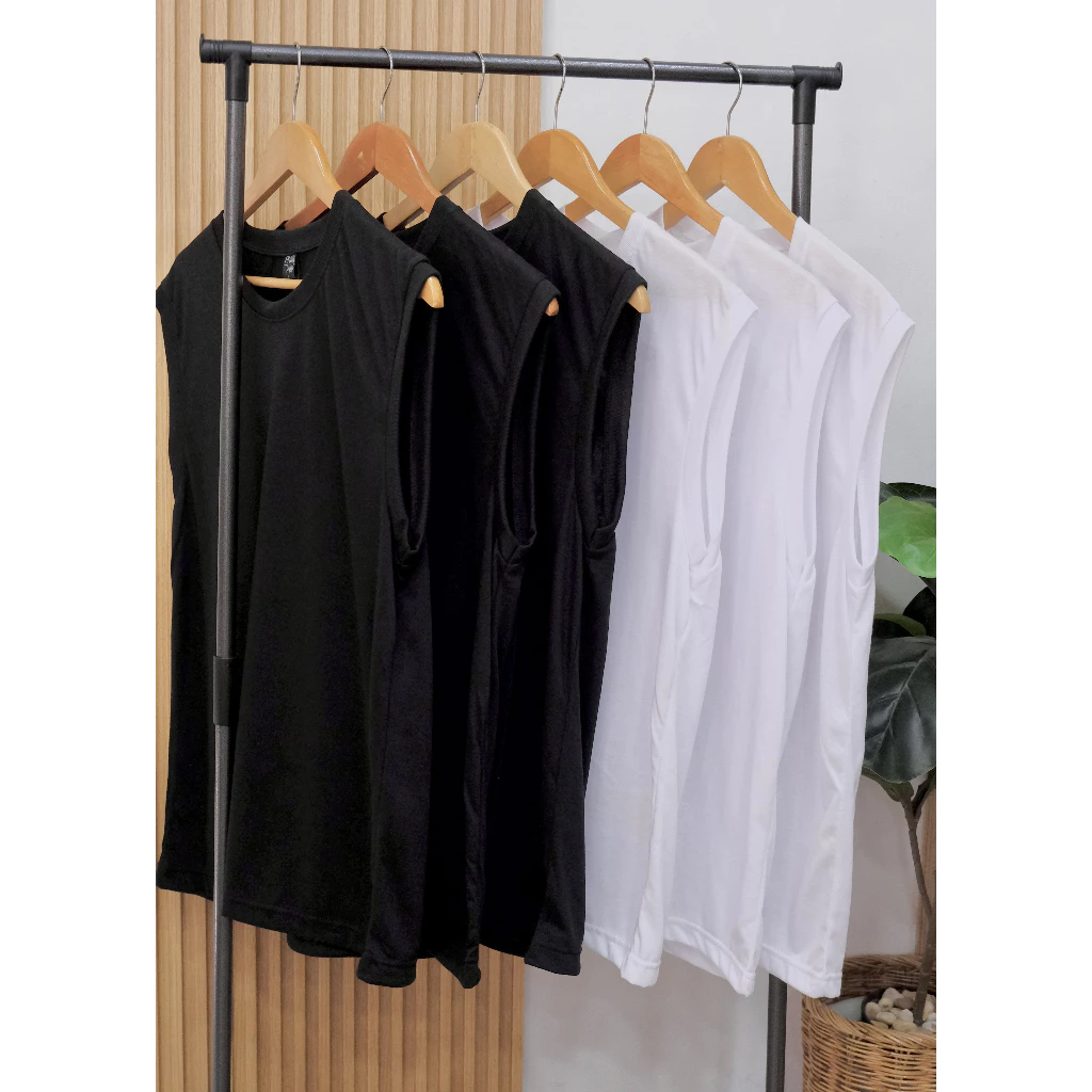 เสื้อแขนกุดสีพื้นใส่สบายเนื้อผ้านุ่มใส่สบาย