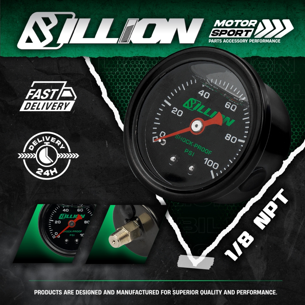Pressure Gauge Billion หน้าเกจวัดแรงดัน 1/8 NPT