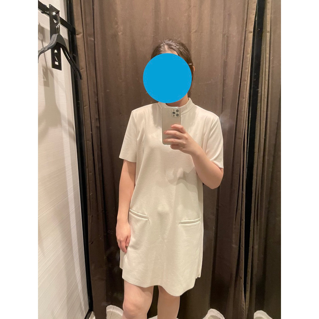 เดรส zara dress size L สีครีม ใหม่พร้อมป้ายtag