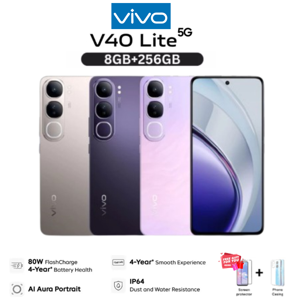 VIVO V40 Lite 5G 8GB+256GB สมาร์ทโฟน กล้องสวย ชาร์จไว จอ AMOLED ของแท้ ประกันศูนย์ไทย