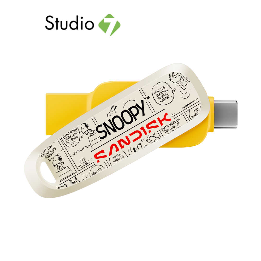 SanDisk X Snoopy แฟลชไดร์ฟ Phone Drive 64GB USB 3.2 Gen 1 (Yellow) by Studio7