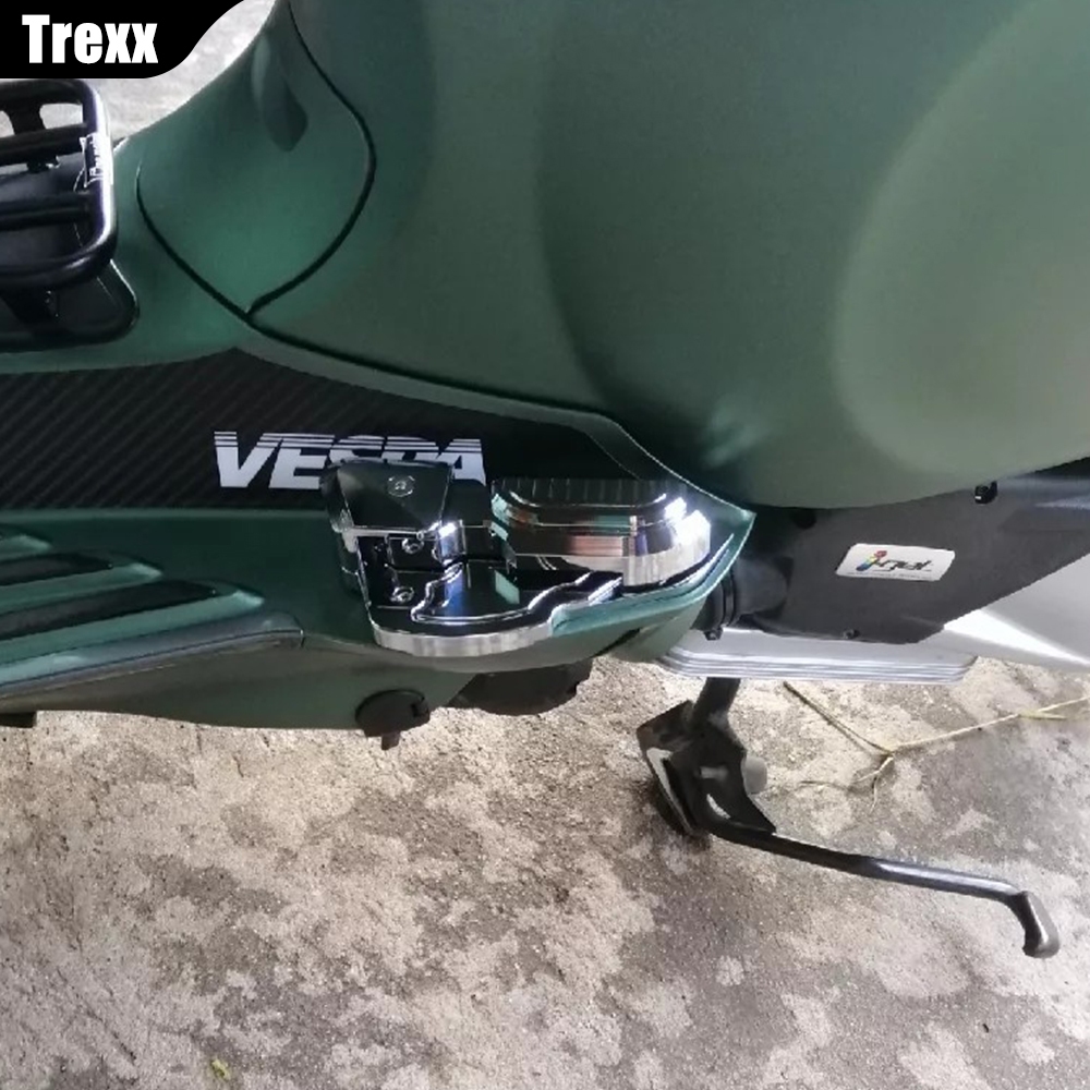 Trexx พักเท้าแต่ง Vespa สายคลีน งาน CNC พร้อมน็อตสแตนเลส  สำหรับ Sprint / Primavera 150 โครเมี่ยม - รูปที่ 4