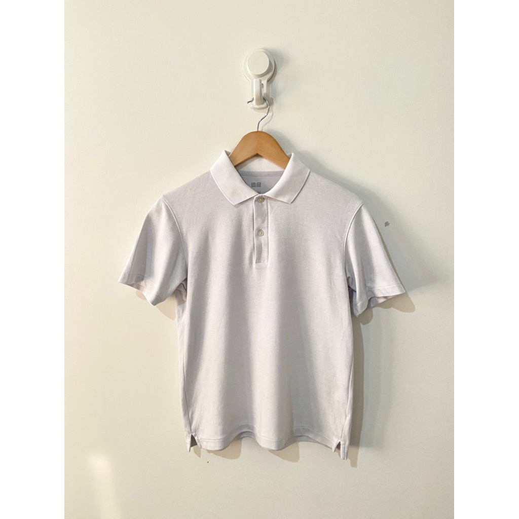 Uniqlo เสื้อคอปกโปโล AIRism สีเทาอ่อน (มือสอง)