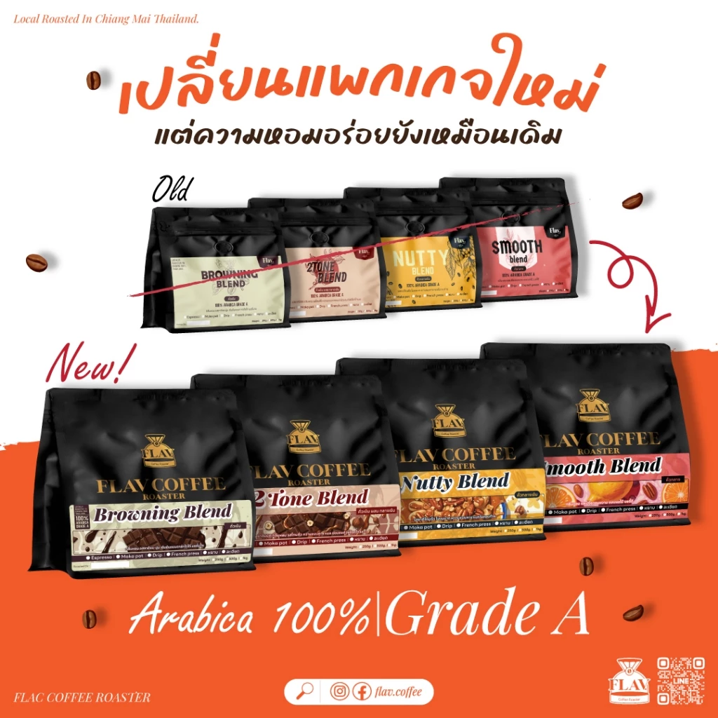 🔥เกรด A กาแฟคั่ว 4 ถุง 690.- เบลนใหม่ หอมนุ่มกว่าเดิม 🔥 (1กิโล คละได้) 📌 อราบิก้าแท้ 100%