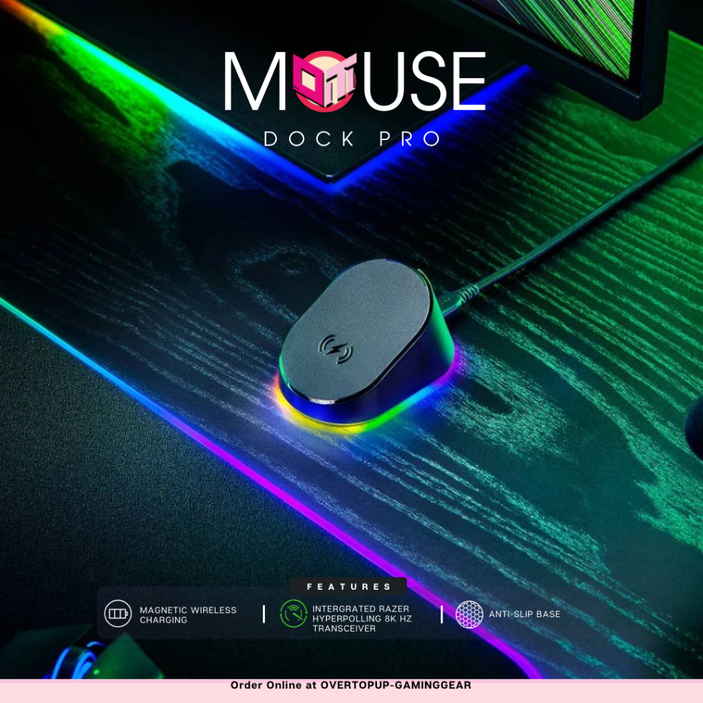 Razer Mouse Dock Pro Wireless Charger-แท่นชาร์จเมาส์ไร้สาย และตัวรับสัญญาณ 8K Hz ของใหม่!!