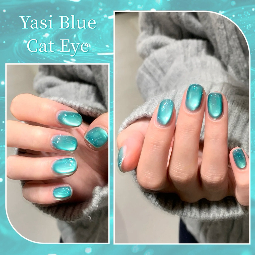 สีทาเล็บเจลเล็บแม่เหล็กโทนน้ำทะเลสุดหรู วิบวับเหมือนแสงสะท้อนในมหาสมุทร 🌊✨   ให้ลุคเย็น สบายตา - รูปที่ 4