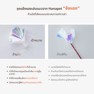 Hanapet ไม้ตกแมวขนนก/ขนสัตว์แท้ 100% มีให้เลือก 12 แบบ เบ็ดตกแมว ไม้ล่อแมวคุณภาพสูงนำเข้าจากเกาหลี