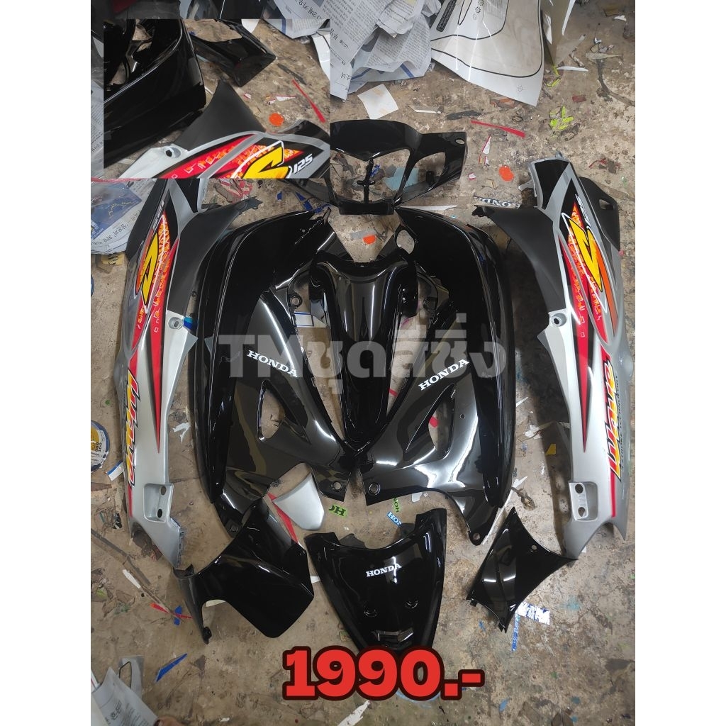 ชุดสีเวฟ125r/s ดำท้ายบอลตัดดำด้าน พร้อมส่ง